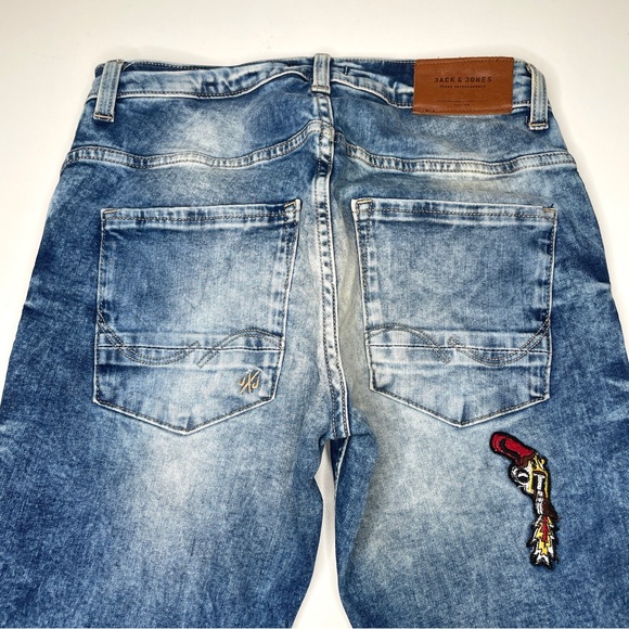Jack & Jones Slim Fit Patchwork Jeans Sz 30 - Picture 11 of 16